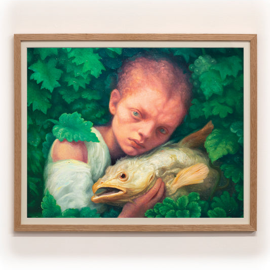 Drengur með Loðsilung - Prent