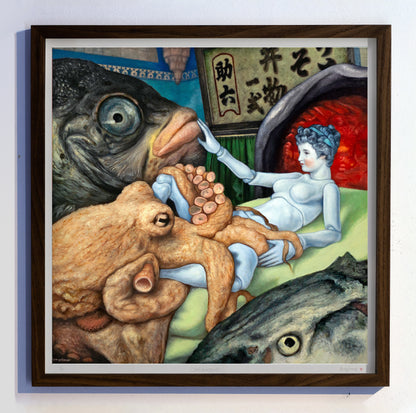 Fiskikofinn Prent, 50x50 sm